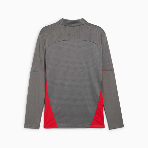 AC Milan Training Men's Slim Fit Quarter-Zip Football Top, Flat Medium Gray-For All Time Red, extralarge-IND