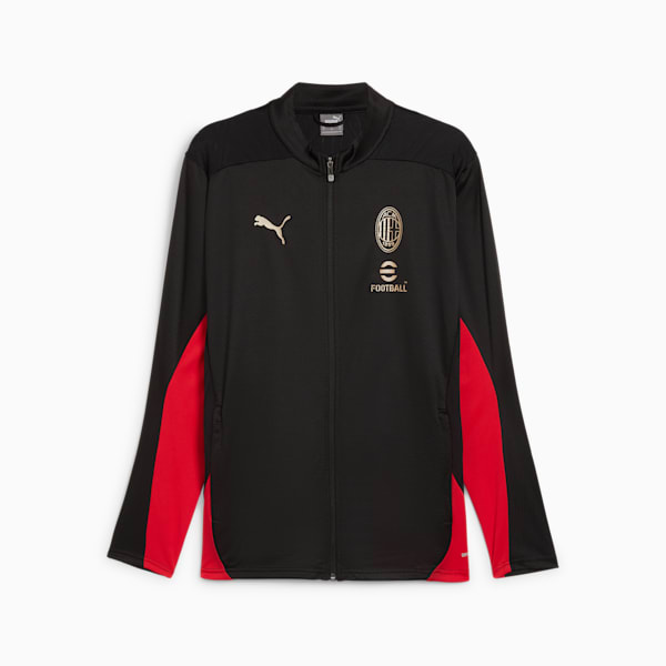 AC Milan Men's Slim Fit Football Training Jacket, PUMA Black-For All Time Red, extralarge-IND