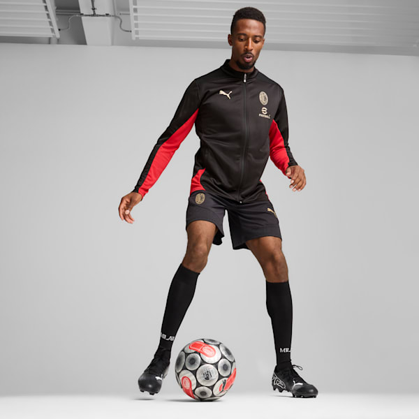 AC Milan Men's Slim Fit Football Training Jacket, PUMA Black-For All Time Red, extralarge-IND