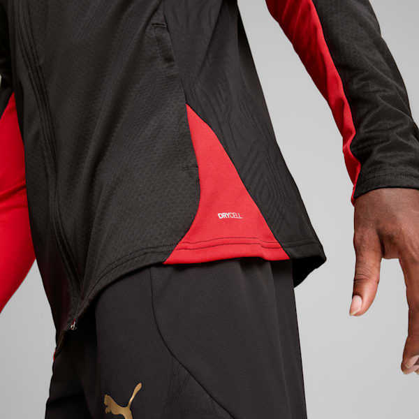 AC Milan Men's Slim Fit Football Training Jacket, PUMA Black-For All Time Red, extralarge-IND