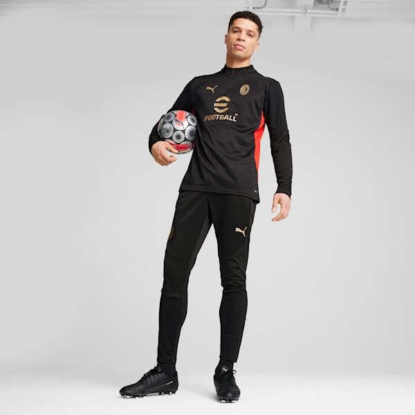 AC Milan Men's Training Pants, PUMA Black-For All Time Red, extralarge