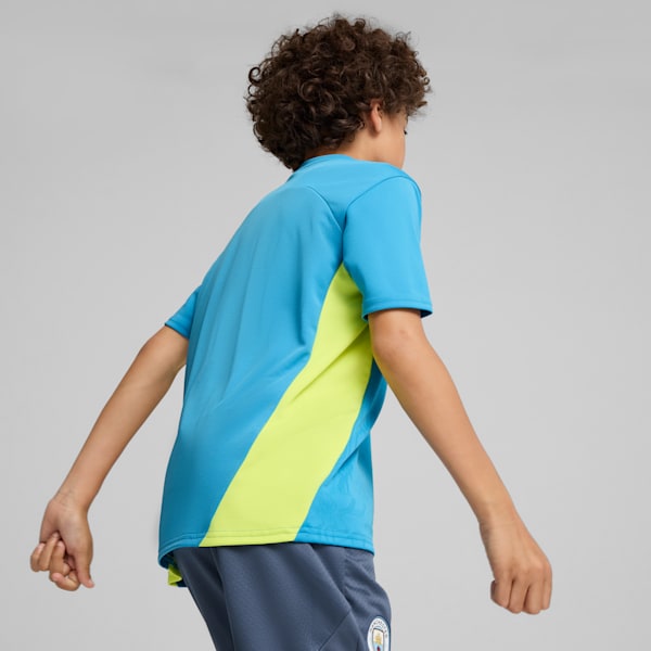キッズ マンチェスター シティFC トレーニング 半袖 シャツ 116-164cm, Magic Blue-Yellow Glow, extralarge-JPN