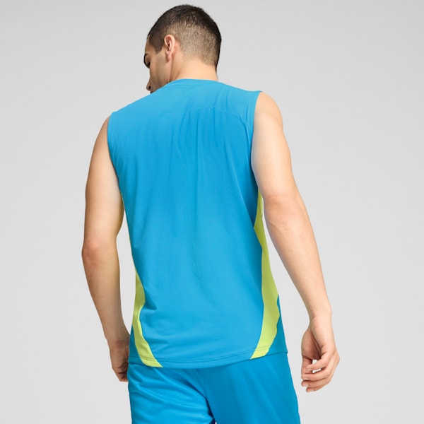 Manchester City Sleeveless Training Men's Slim Fit Football Jersey, Magic Blue-Yellow Glow, extralarge-IND