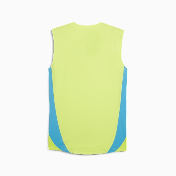 Manchester City Sleeveless Training Men's Slim Fit Football Jersey, Yellow Glow-Magic Blue, extralarge-IND