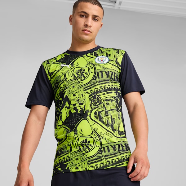 Jersey de calentamiento para hombre Manchester City, Yellow Glow-Magic Blue, extralarge