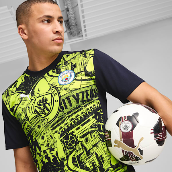 Jersey de calentamiento para hombre Manchester City, Yellow Glow-Magic Blue, extralarge