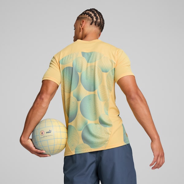 Manchester City Pre-Match Men's Short Sleeve Jersey, Flaxen-Bold Blue, extralarge-IND