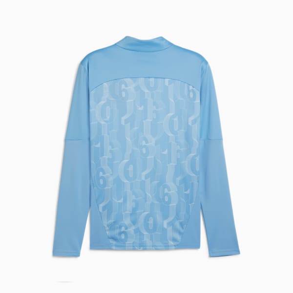 Haut d’avant-match à fermeture éclair quart de longueur de Manchester City 24/25 Homme, Team Light Blue-PUMA White, extralarge