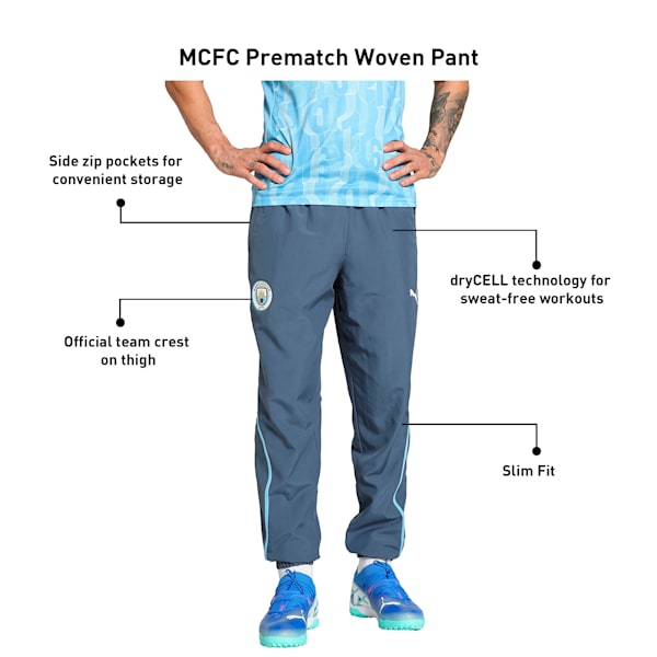 Manchester City Pre-Match Men's Slim Fit Football Woven Pants, Inky Blue-Team Light Blue, extralarge-IND