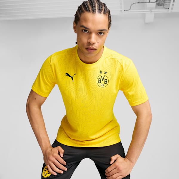 Borussia Dortmund Training Men's Slim Fit Football Jersey, Faster Yellow-PUMA Black, extralarge-IND
