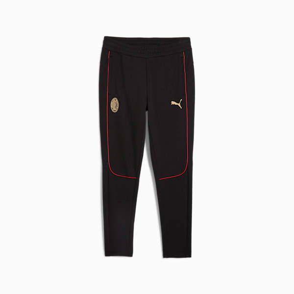 AC Milan Men's Slim Fit Football Casuals Pants, PUMA Black-For All Time Red, extralarge-IND