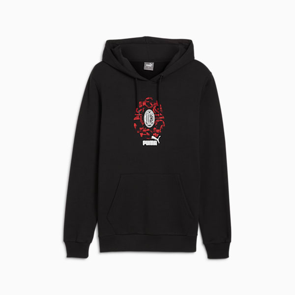 Chaqueta con capucha AC Milan ftblCULTURE para hombre, PUMA Black-For All Time Red, extralarge