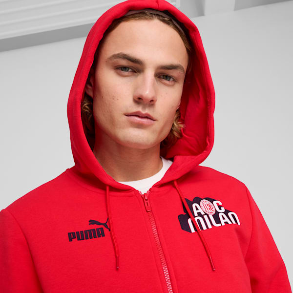 Chamarra con gorra AC Milan ftblCULTURE para hombre, For All Time Red-PUMA Black, extralarge