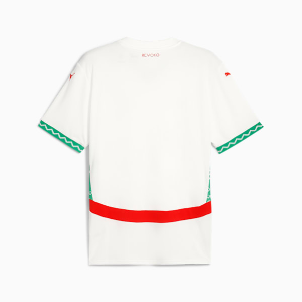 Morocco 2025 Men's Away Replica Soccer Jersey, PUMA White-Fast Green-PUMA Red, extralarge
