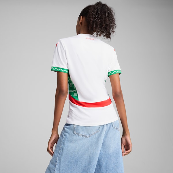 Morocco 2025 Away Jersey Women, PUMA White-Fast Green-PUMA Red, extralarge