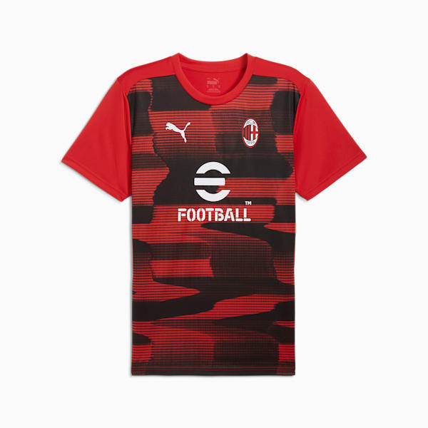 Maillot de soccer d’avant-match à manches courtes de l’AC Milan Homme, For All Time Red-PUMA Black, extralarge