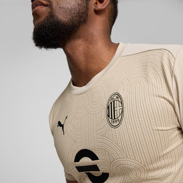 AC Milan Pre-match Short Sleeve Jersey Men, Putty-Prairie Tan, extralarge-GBR