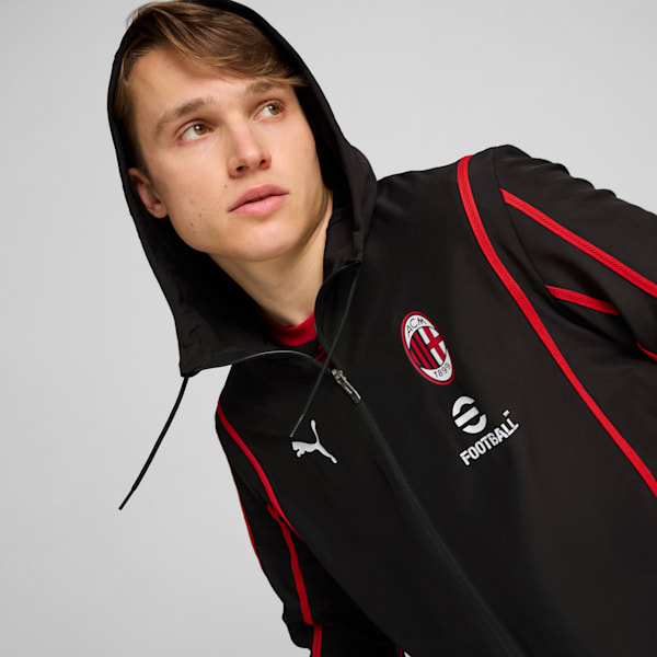 Veste de soccer tissée d’avant-match AC Milan Homme, PUMA Black-For All Time Red, extralarge