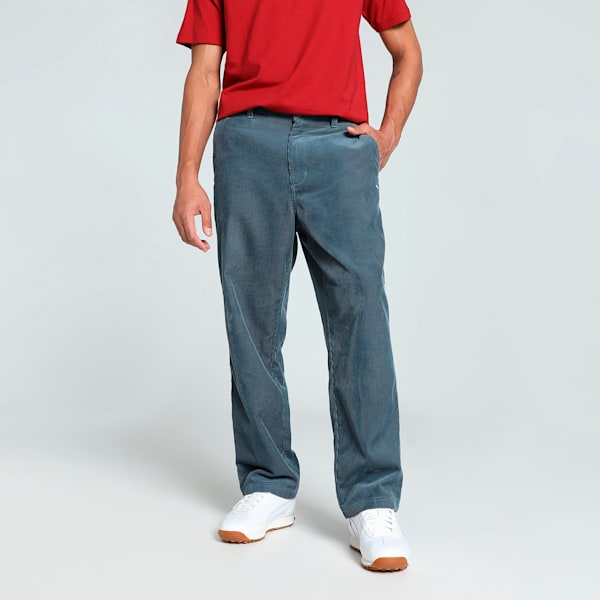 MMQ Corduroy Men's Relaxed Fit Pants, Gray Skies, extralarge-IND