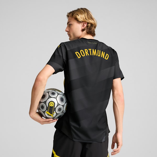 メンズ ドルトムント 2024-25 アウェイ オーセンティック 半袖 ユニフォーム, PUMA Black-Faster Yellow, extralarge-JPN