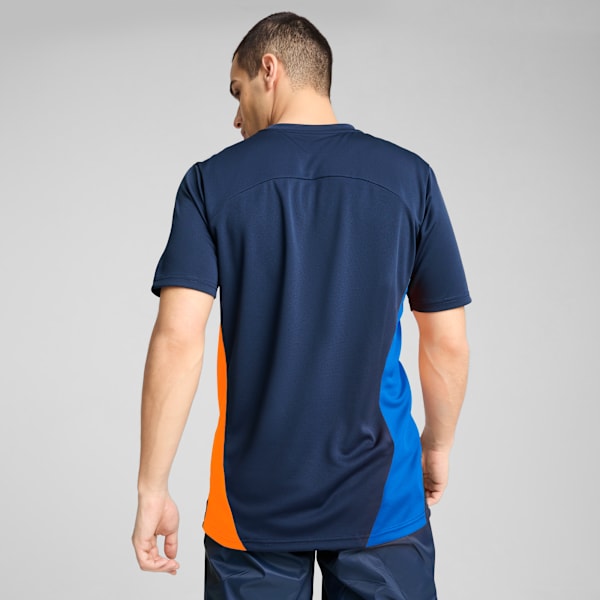 Olympique de Marseille Training Men's Slim Fit Football Jersey, Club Navy-Fluro Orange Pes, extralarge-IND