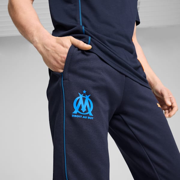 Olympique de Marseille Men's Slim Fit Football Casuals Pants, Club Navy-Fluro Orange Pes-Ultra Blue, extralarge-IND