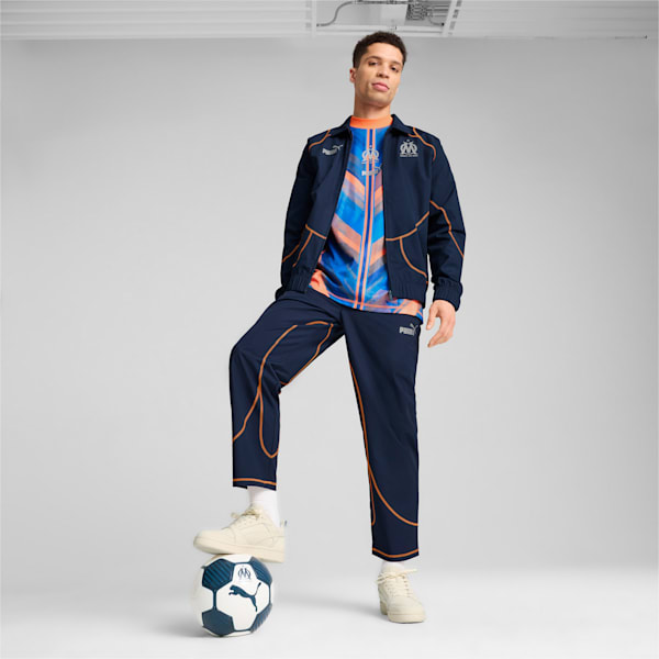 メンズ オリンピック マルセイユ ステートメント トラックジャケット, Club Navy-Fluro Orange Pes, extralarge-JPN