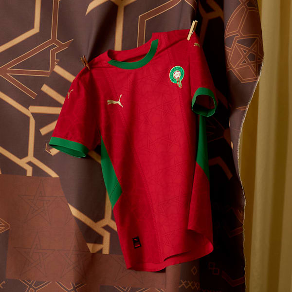 Morocco 2025 Home Jersey Youth, PUMA Red-Archive Green, extralarge-GBR