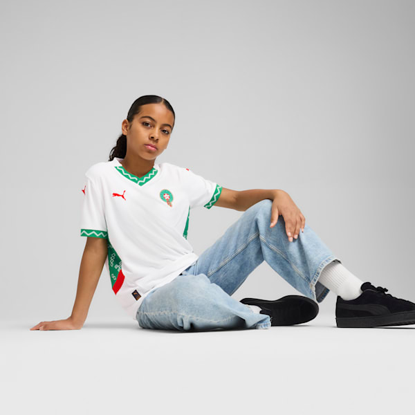 Morocco 2025 Away Jersey Youth, PUMA White-Fast Green-PUMA Red, extralarge