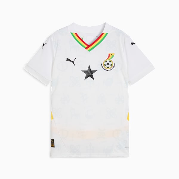 Ghana 2025 Home Jersey Youth, PUMA White-Pelé Yellow, extralarge-GBR