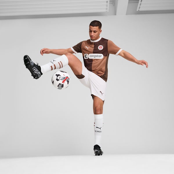 FC St. Pauli 24/25 Men's Home Soccer Jersey, Espresso Brown-PUMA White, extralarge