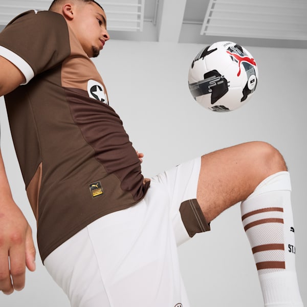 FC St. Pauli 24/25 Men's Home Soccer Jersey, Espresso Brown-PUMA White, extralarge