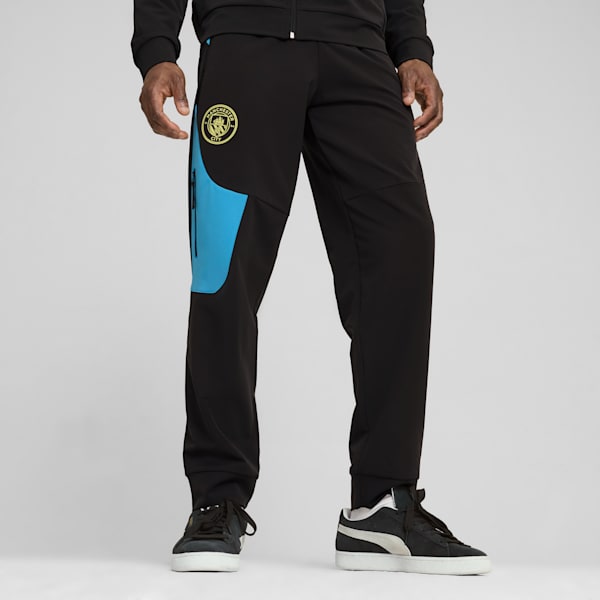 Manchester City PUMATECH Woven Track Pants Men, PUMA Black-Magic Blue, extralarge-GBR