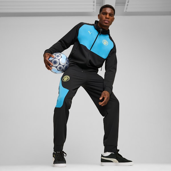 Manchester City PUMATECH Woven Track Pants Men, PUMA Black-Magic Blue, extralarge-GBR