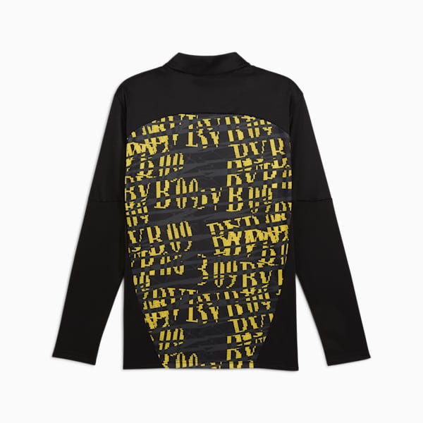Borussia Dortmund Men's Pre-Match Quarter-Zip Top, PUMA Black-Faster Yellow, extralarge