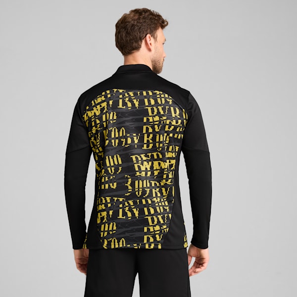Playera pre-partido con cierre Borussia Dortmund para hombre, PUMA Black-Faster Yellow, extralarge