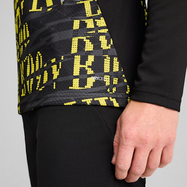 Borussia Dortmund Men's Pre-Match Quarter-Zip Top, PUMA Black-Faster Yellow, extralarge