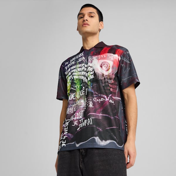 Jersey retro Manchester City ftblNRGY+ para hombre , Dark Rosette-Galactic Gray, extralarge