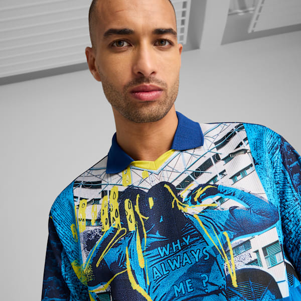 Maillot rétro Manchester City ftblNRGY+ Homme , Bright Aqua-Blazing Blue, extralarge