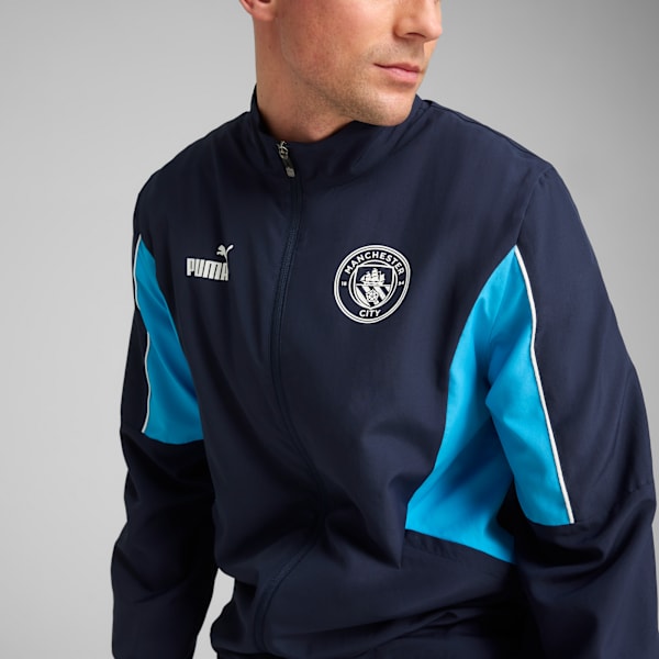 Manchester City ftblARCHIVE Men's Jacket, PUMA Navy-Team Light Blue, extralarge