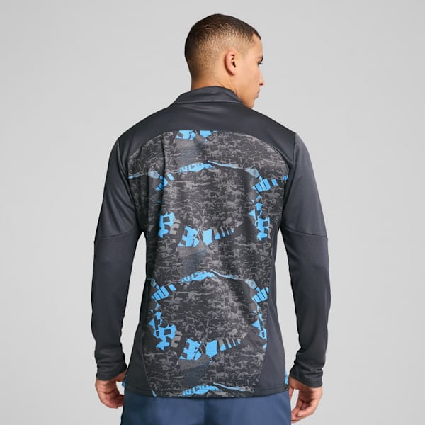 Camiseta de prepartido con cierre de un cuarto del Manchester City para hombre, Strong Gray-Cool Light Gray, extralarge