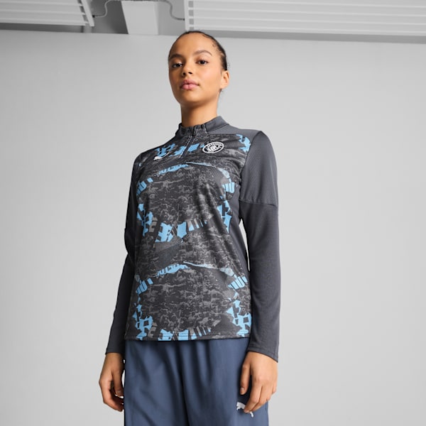 Manchester City Pre-match 1/4 Zip Top Women, Strong Gray-Cool Light Gray, extralarge-GBR