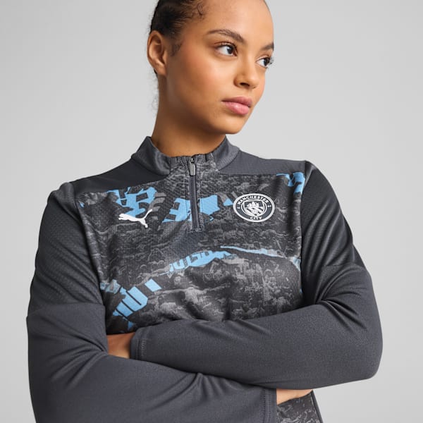 Manchester City Pre-match 1/4 Zip Top Women, Strong Gray-Cool Light Gray, extralarge-GBR