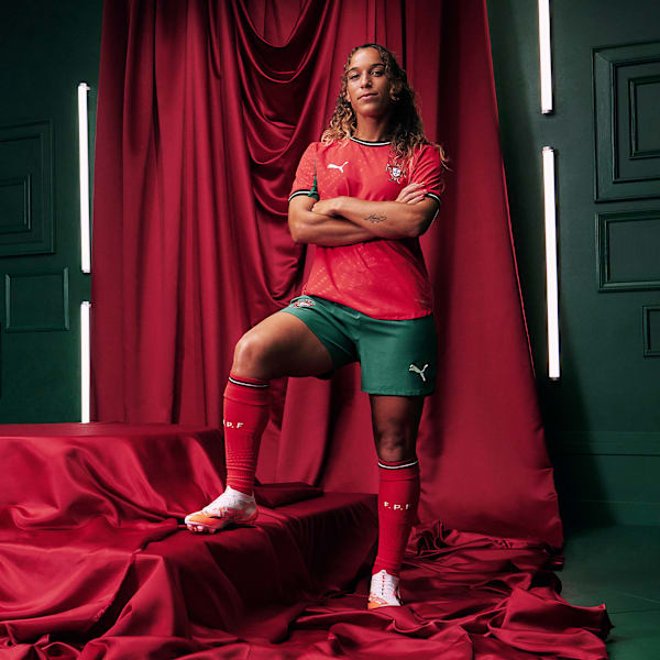 Portugal Women's Team 2025 Home Jersey Women, Pure Red-Fresh Mint, extralarge