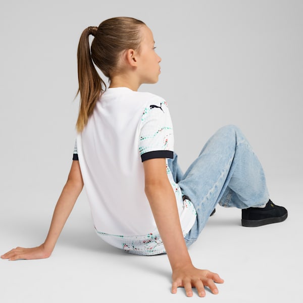 Portugal '25 Away Big Kids' Soccer Jersey, PUMA White-PUMA Black, extralarge