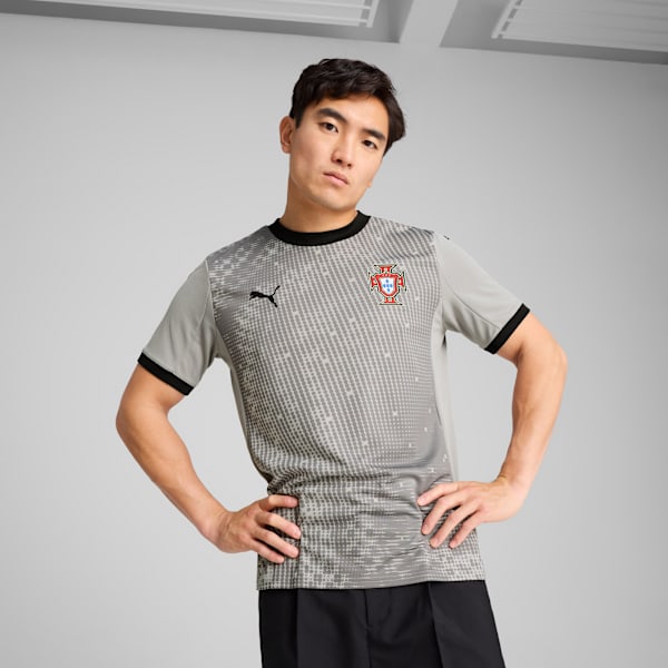 Portugal '25 Goalkeeper Men's Short Sleeve Jersey, Smokey Gray-PUMA Black, extralarge