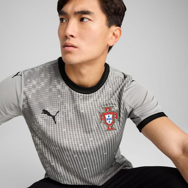 Portugal '25 Goalkeeper Men's Short Sleeve Jersey, Smokey Gray-PUMA Black, extralarge