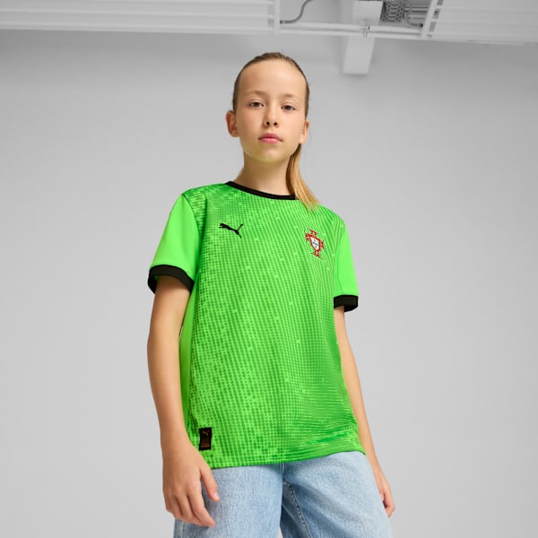 Portugal 2025 Short Sleeves Goalkeeper Jersey Youth, Fluro Green Pes-PUMA Black, extralarge-GBR
