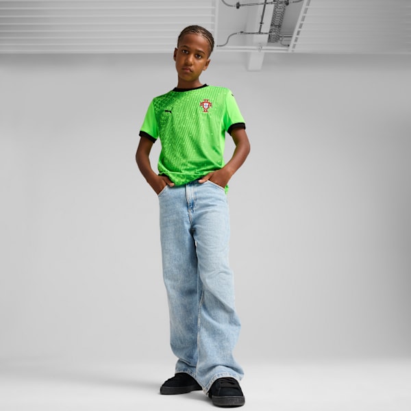 Portugal 2025 Short Sleeves Goalkeeper Jersey Youth, Fluro Green Pes-PUMA Black, extralarge-GBR