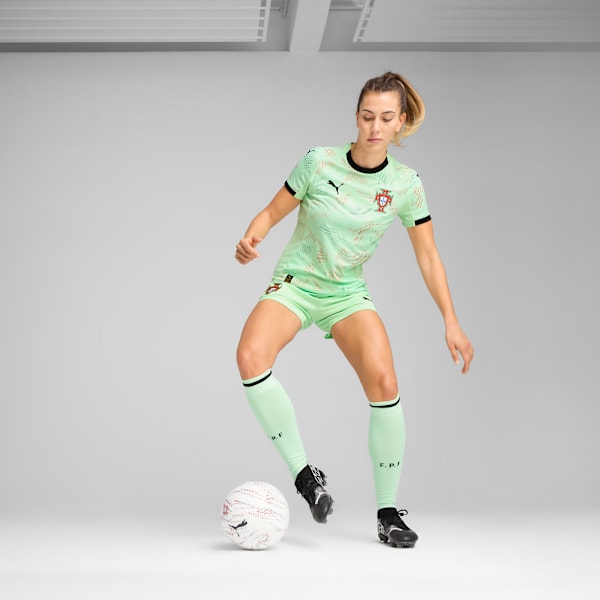 Portugal 2025 Shorts Women, Fresh Mint-PUMA Black, extralarge
